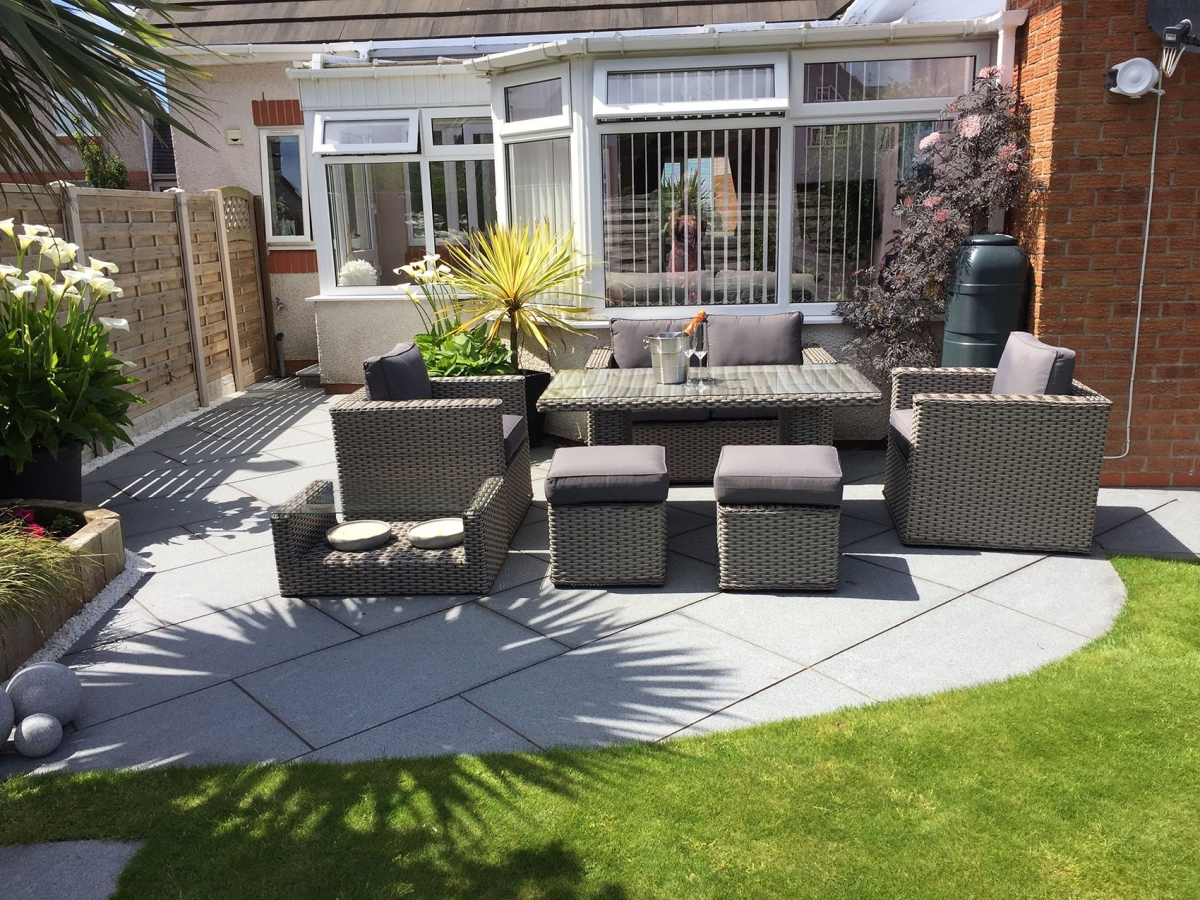 Bahia Sofa Dining Rattan Furniture Set - Whitewash Grey